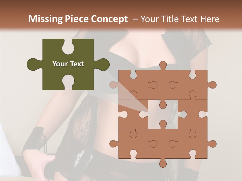 A Woman In Lingerie Posing On A Bed PowerPoint Template