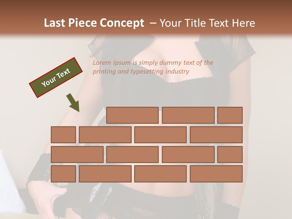 A Woman In Lingerie Posing On A Bed PowerPoint Template