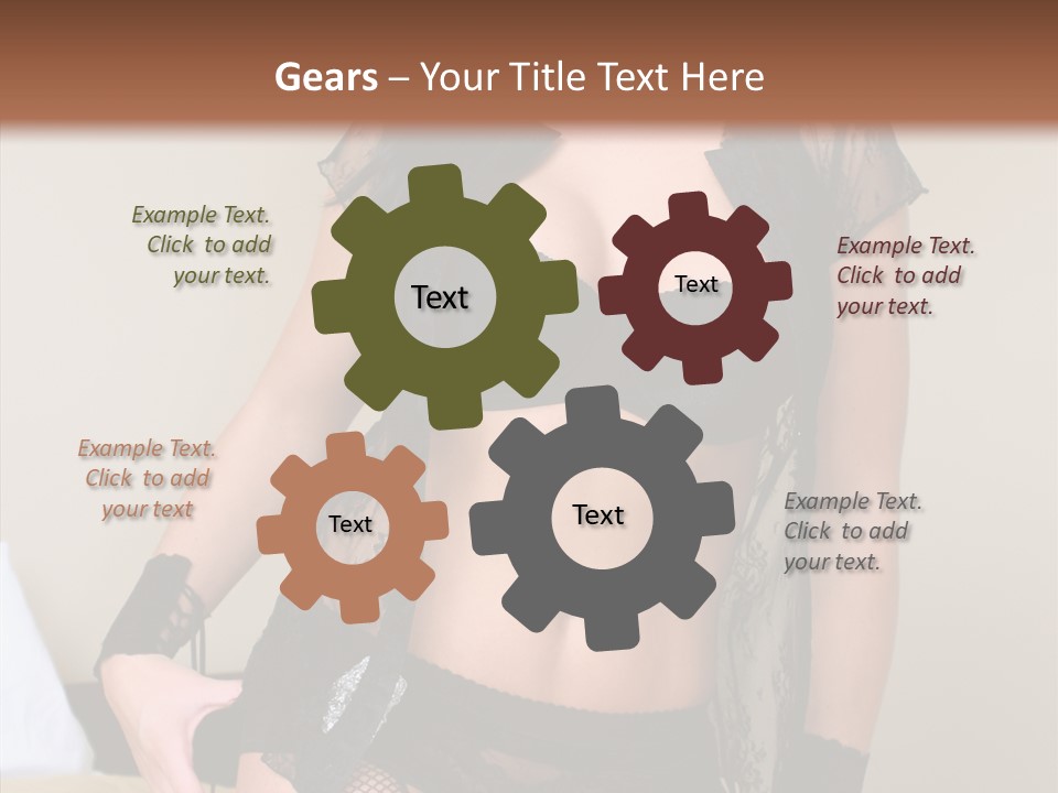 A Woman In Lingerie Posing On A Bed PowerPoint Template