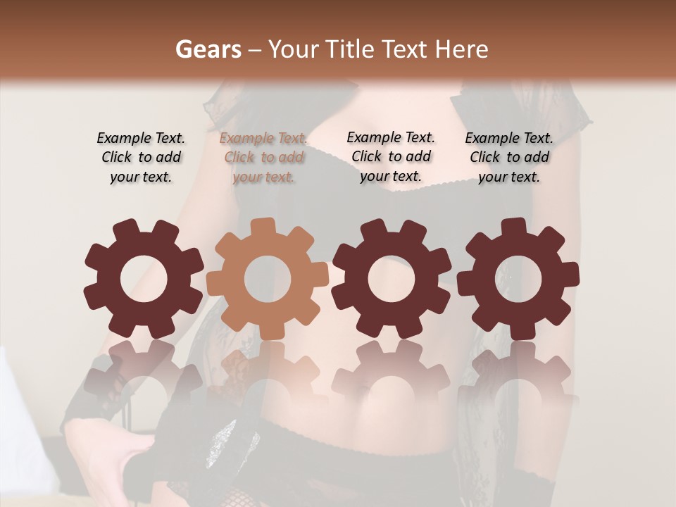 A Woman In Lingerie Posing On A Bed PowerPoint Template