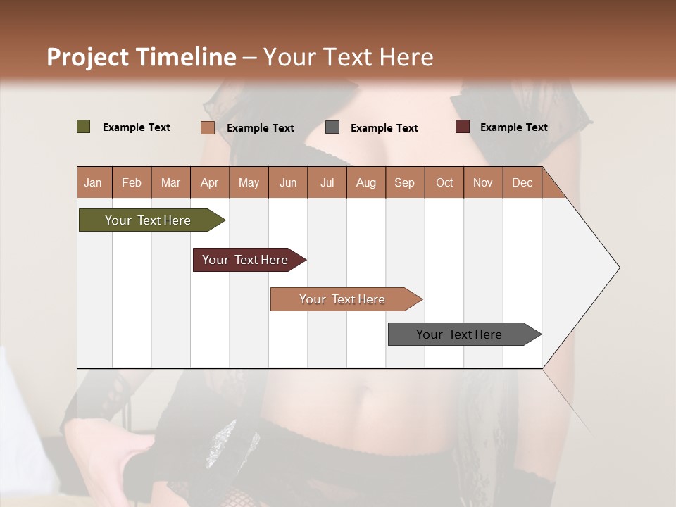A Woman In Lingerie Posing On A Bed PowerPoint Template