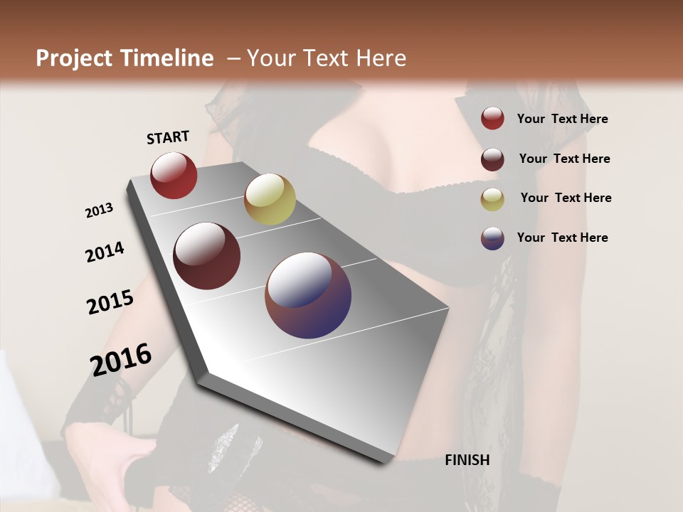 A Woman In Lingerie Posing On A Bed PowerPoint Template