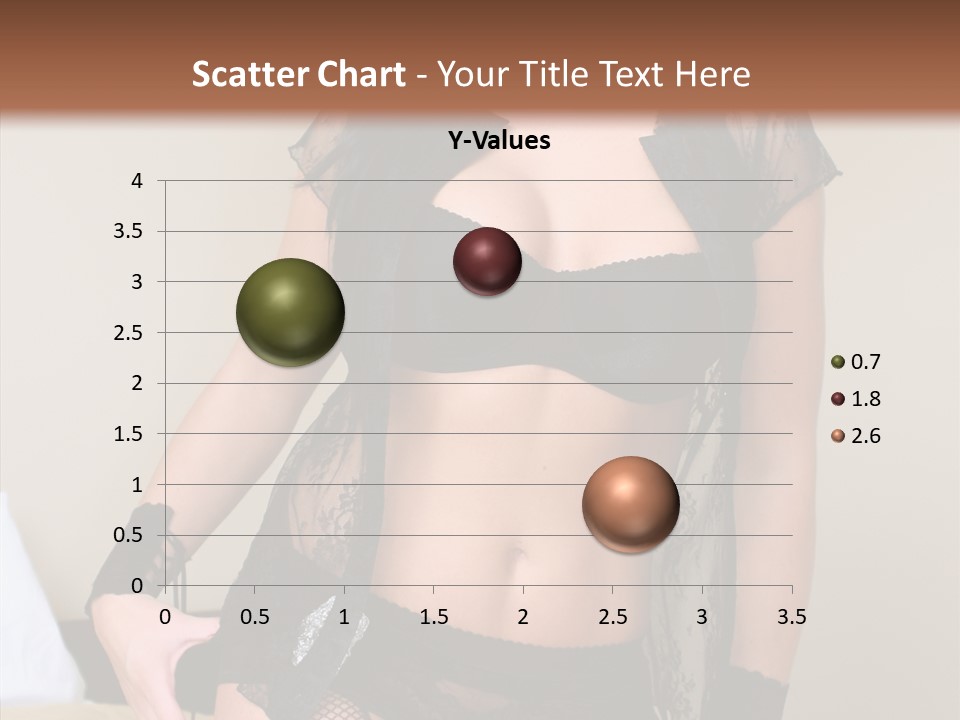 A Woman In Lingerie Posing On A Bed PowerPoint Template