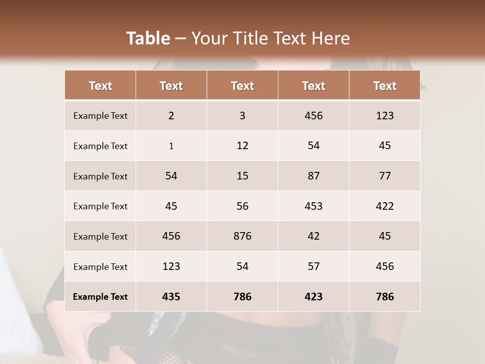 A Woman In Lingerie Posing On A Bed PowerPoint Template