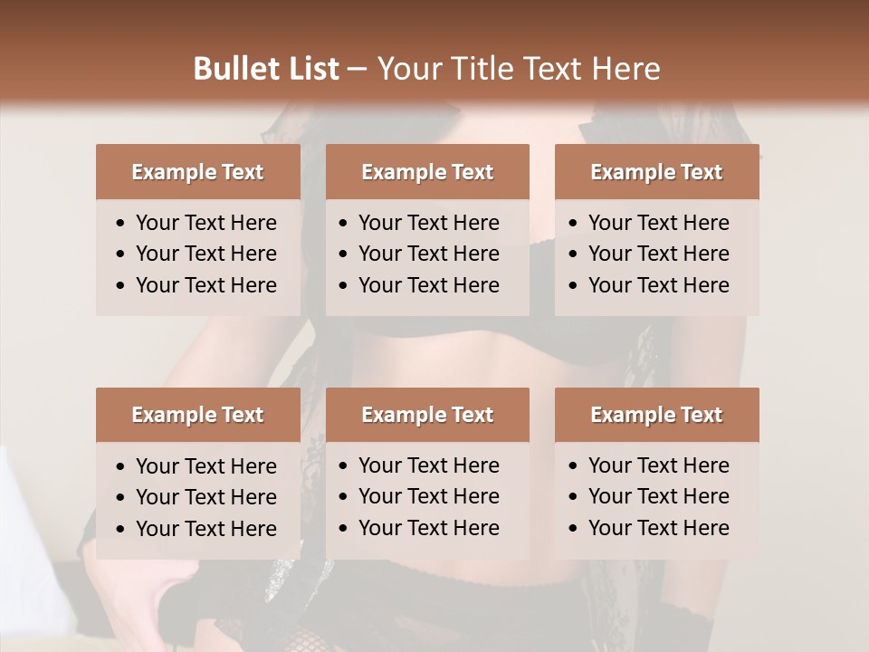 A Woman In Lingerie Posing On A Bed PowerPoint Template