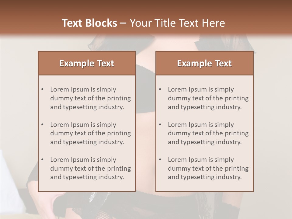 A Woman In Lingerie Posing On A Bed PowerPoint Template