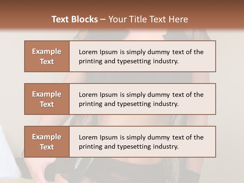 A Woman In Lingerie Posing On A Bed PowerPoint Template