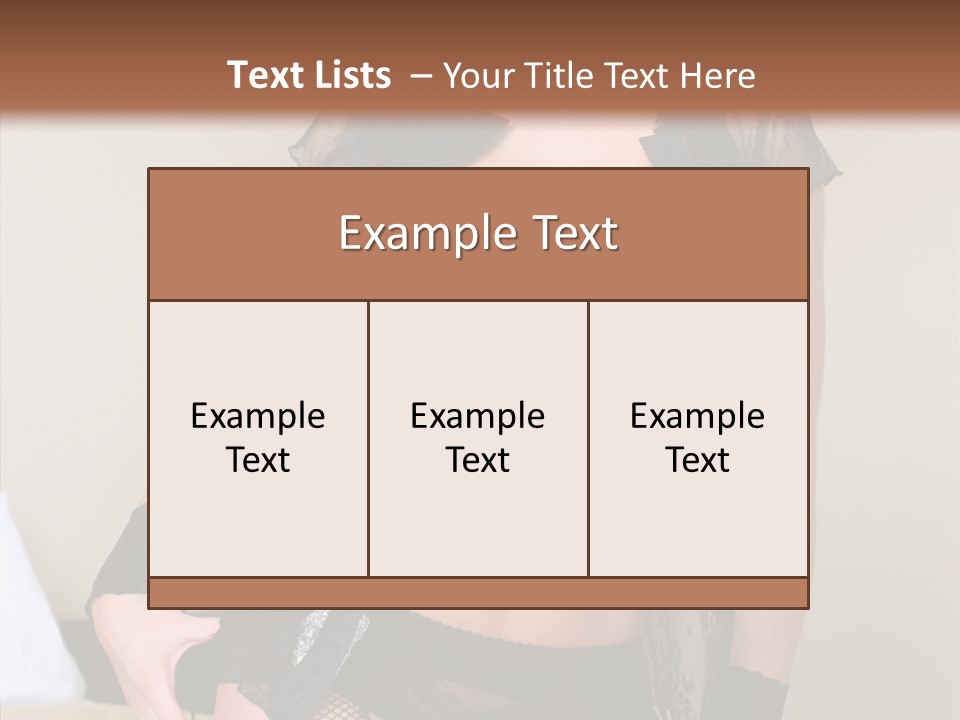 A Woman In Lingerie Posing On A Bed PowerPoint Template