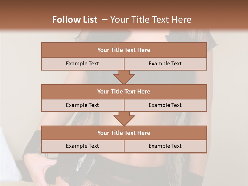 A Woman In Lingerie Posing On A Bed PowerPoint Template