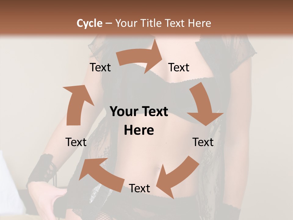 A Woman In Lingerie Posing On A Bed PowerPoint Template