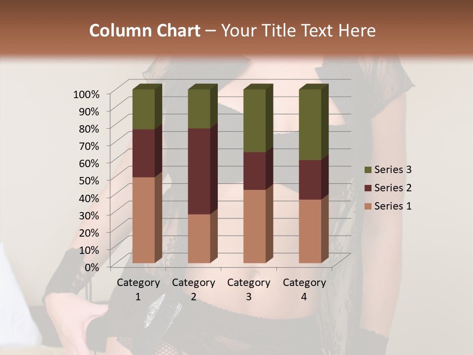 A Woman In Lingerie Posing On A Bed PowerPoint Template