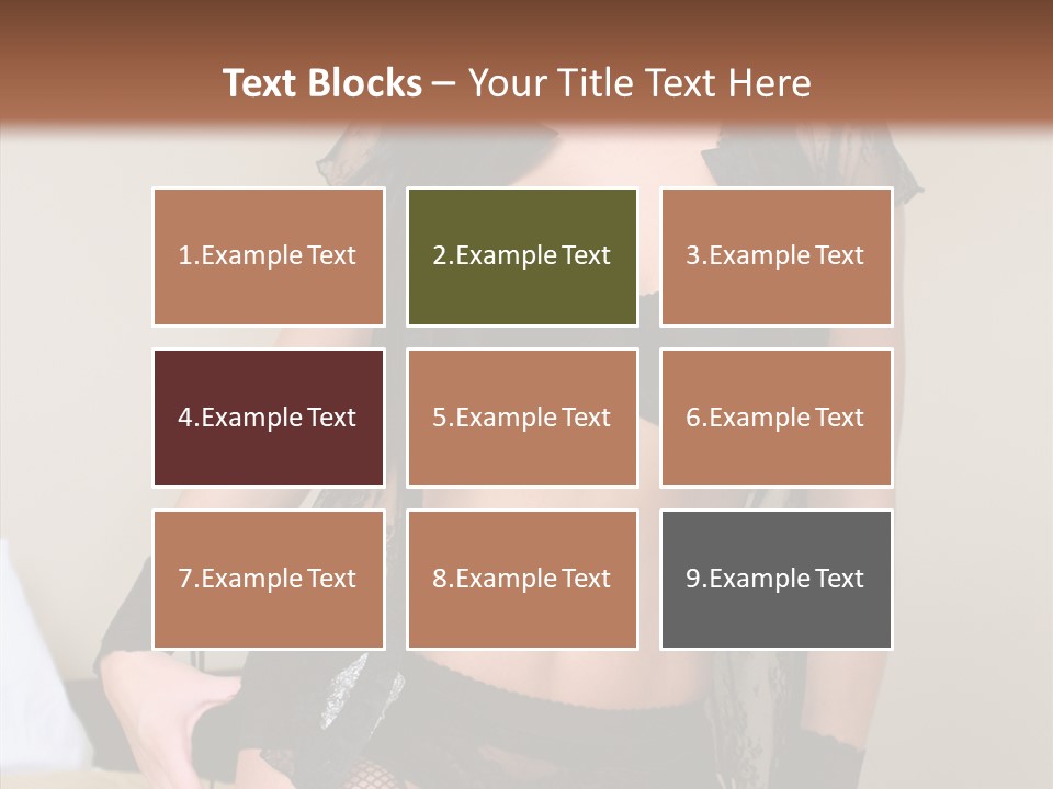 A Woman In Lingerie Posing On A Bed PowerPoint Template