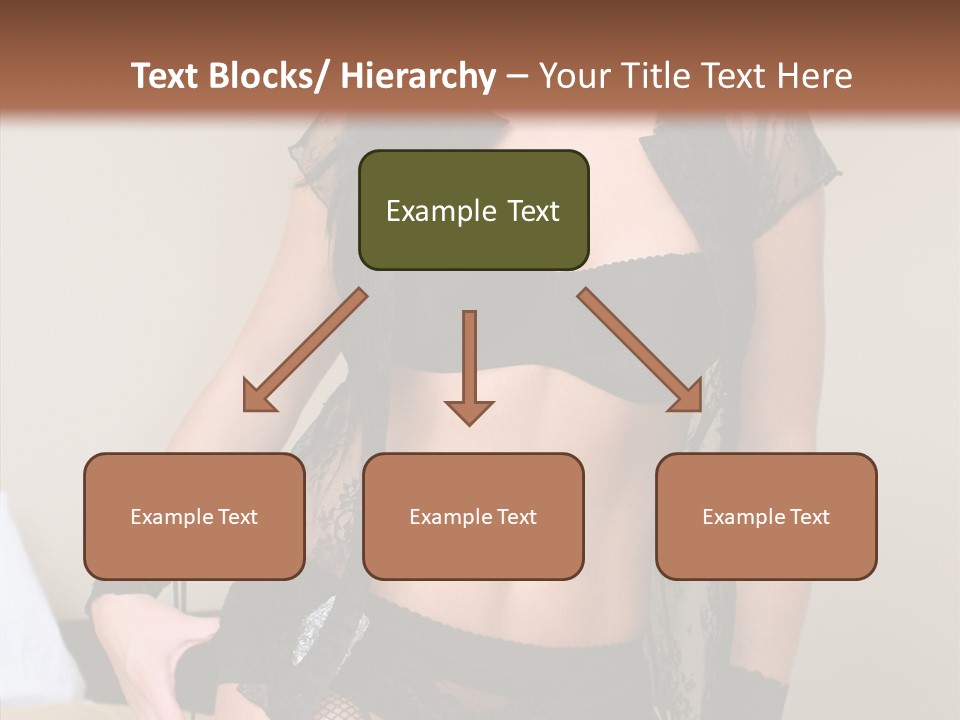 A Woman In Lingerie Posing On A Bed PowerPoint Template