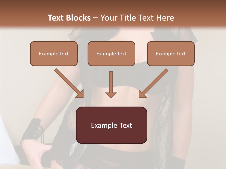 A Woman In Lingerie Posing On A Bed PowerPoint Template