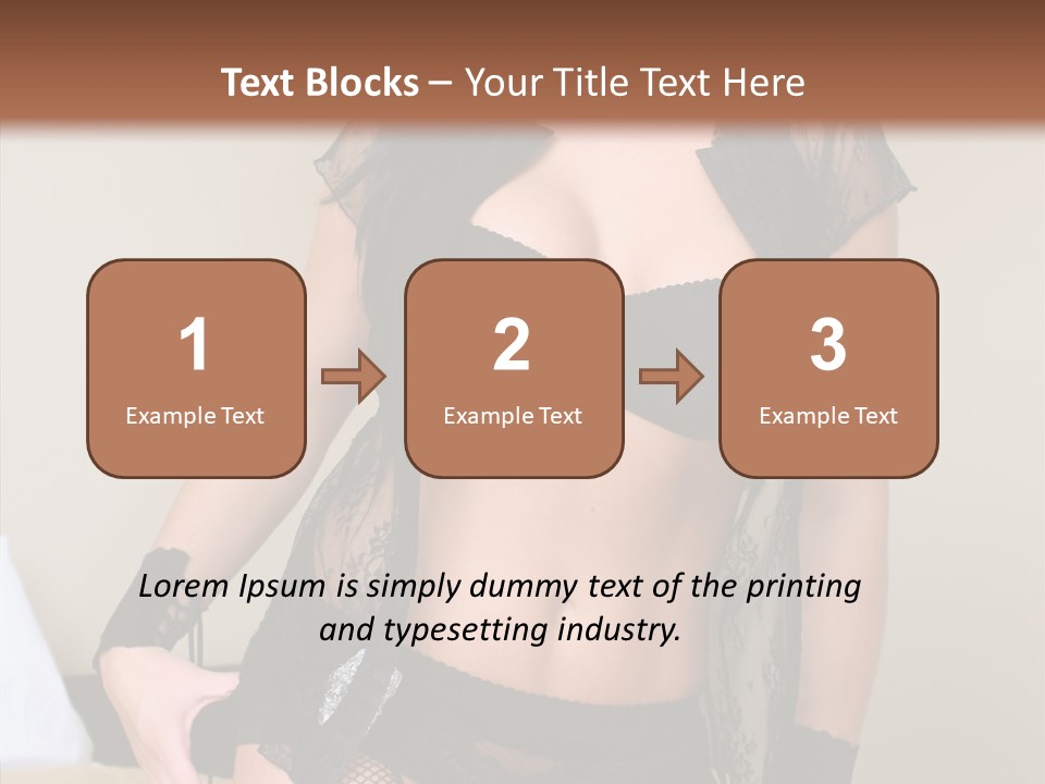 A Woman In Lingerie Posing On A Bed PowerPoint Template