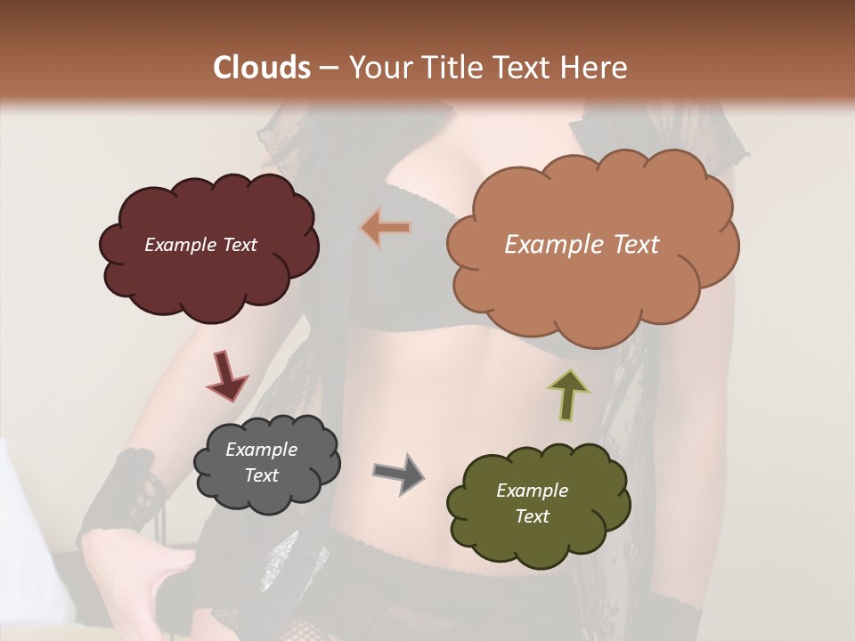 A Woman In Lingerie Posing On A Bed PowerPoint Template