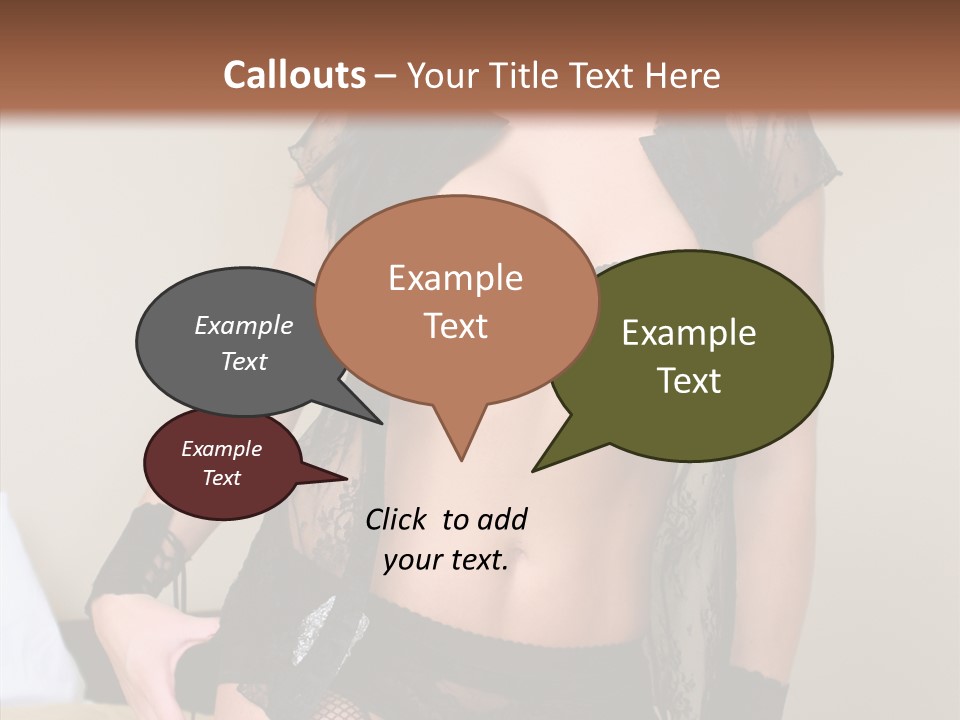 A Woman In Lingerie Posing On A Bed PowerPoint Template