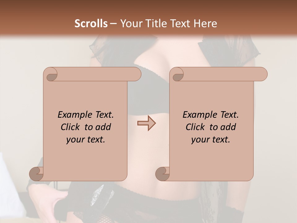 A Woman In Lingerie Posing On A Bed PowerPoint Template