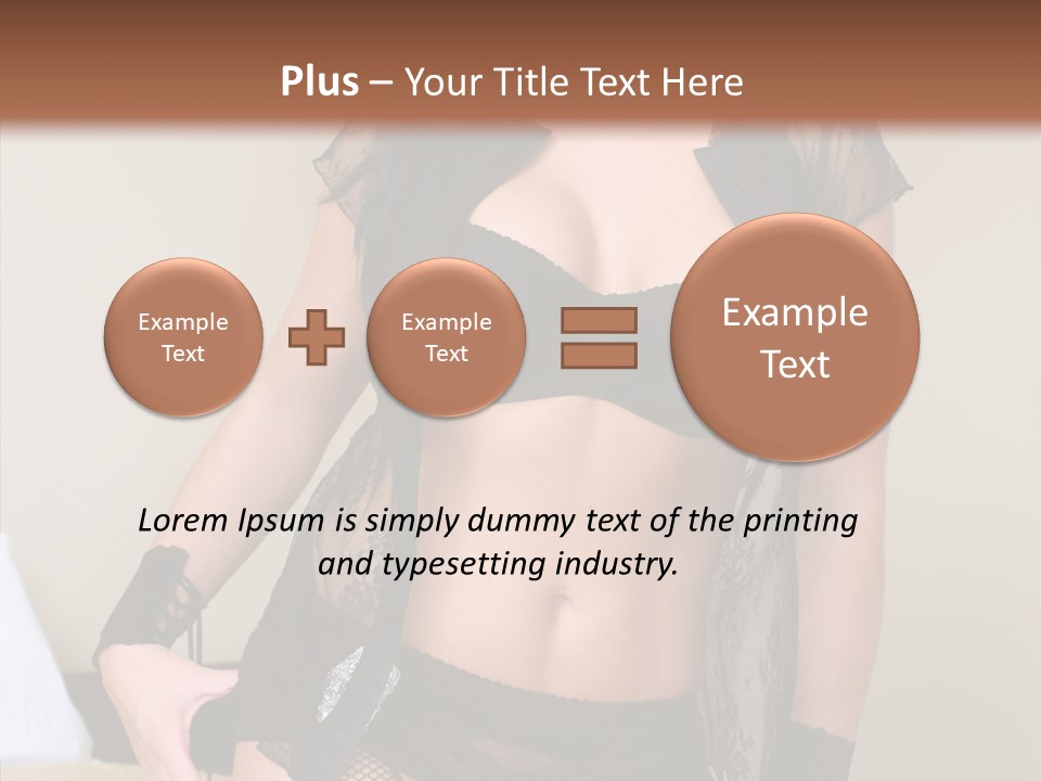 A Woman In Lingerie Posing On A Bed PowerPoint Template