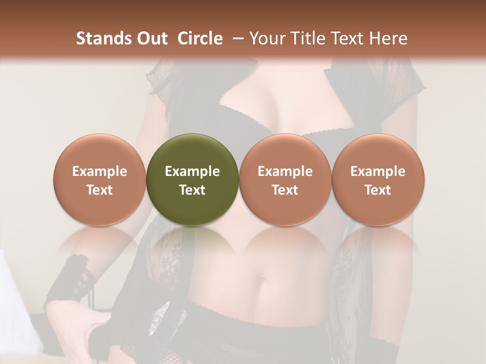 A Woman In Lingerie Posing On A Bed PowerPoint Template