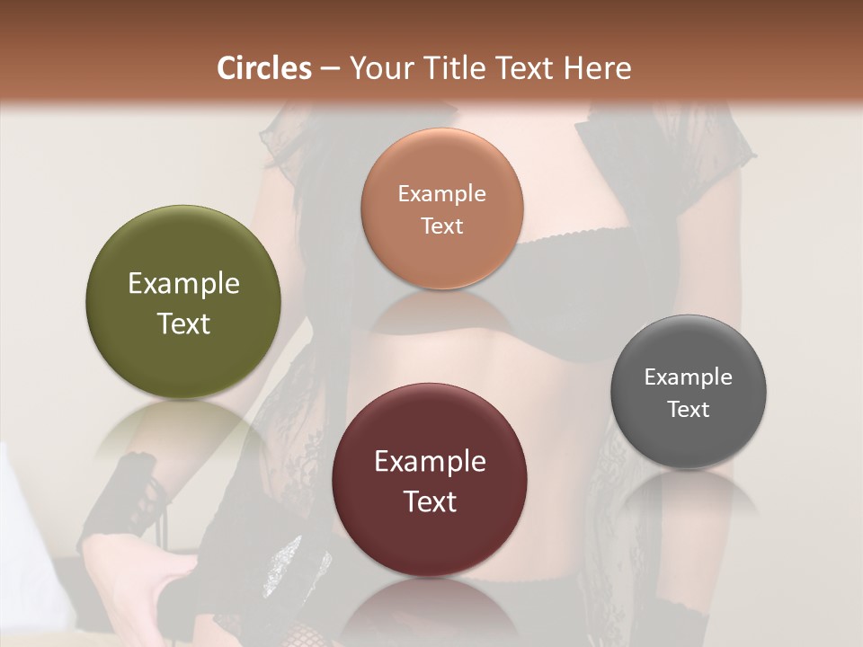 A Woman In Lingerie Posing On A Bed PowerPoint Template