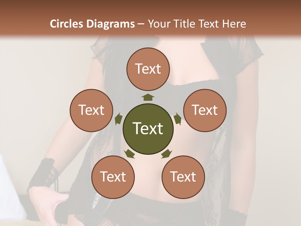 A Woman In Lingerie Posing On A Bed PowerPoint Template