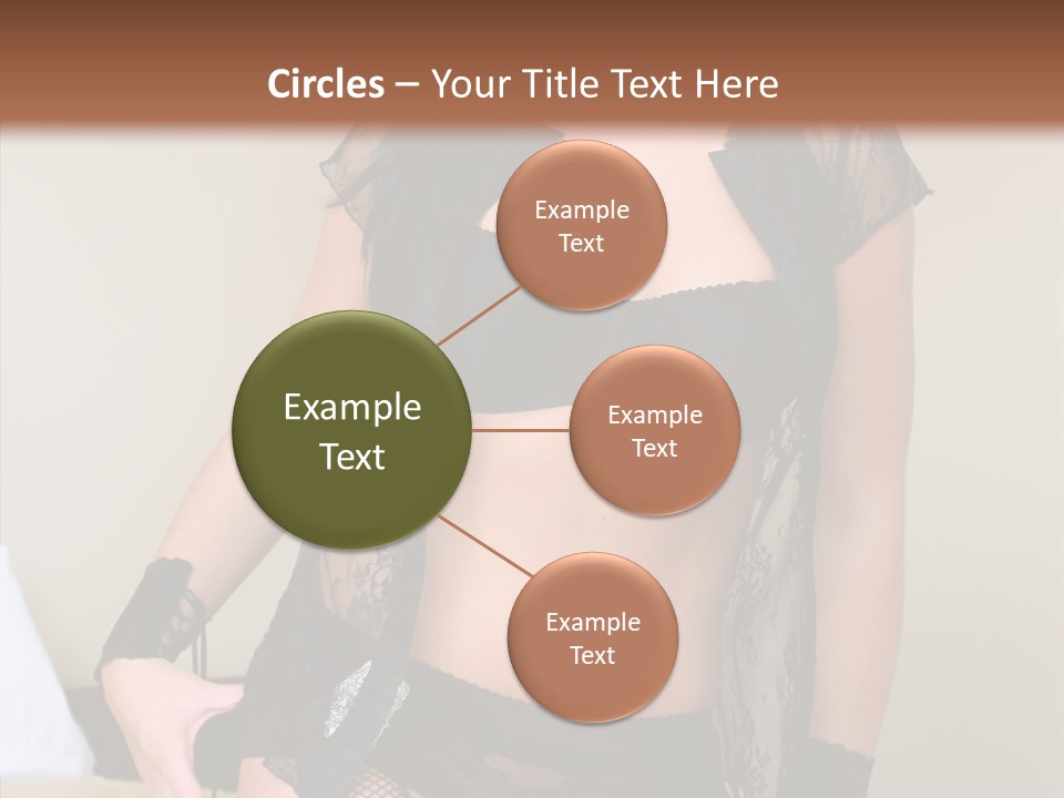 A Woman In Lingerie Posing On A Bed PowerPoint Template