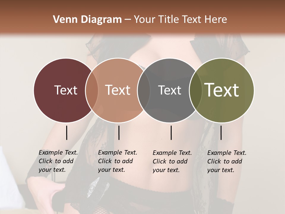 A Woman In Lingerie Posing On A Bed PowerPoint Template