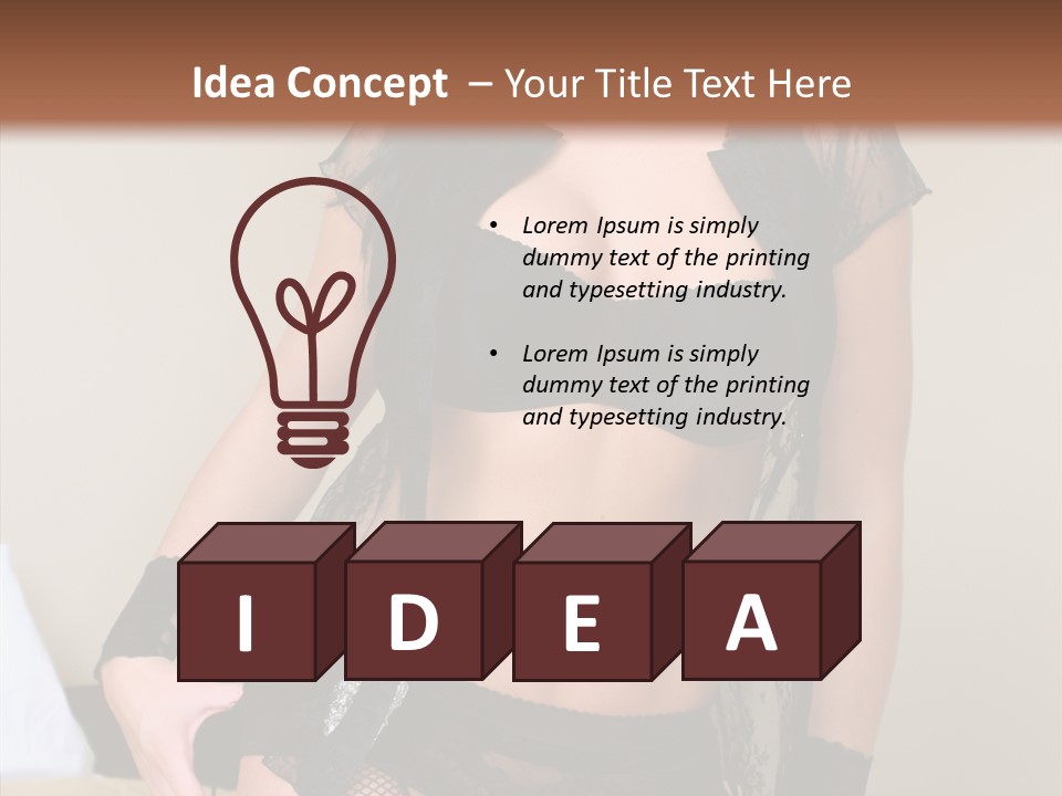 A Woman In Lingerie Posing On A Bed PowerPoint Template