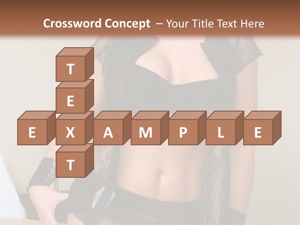 A Woman In Lingerie Posing On A Bed PowerPoint Template