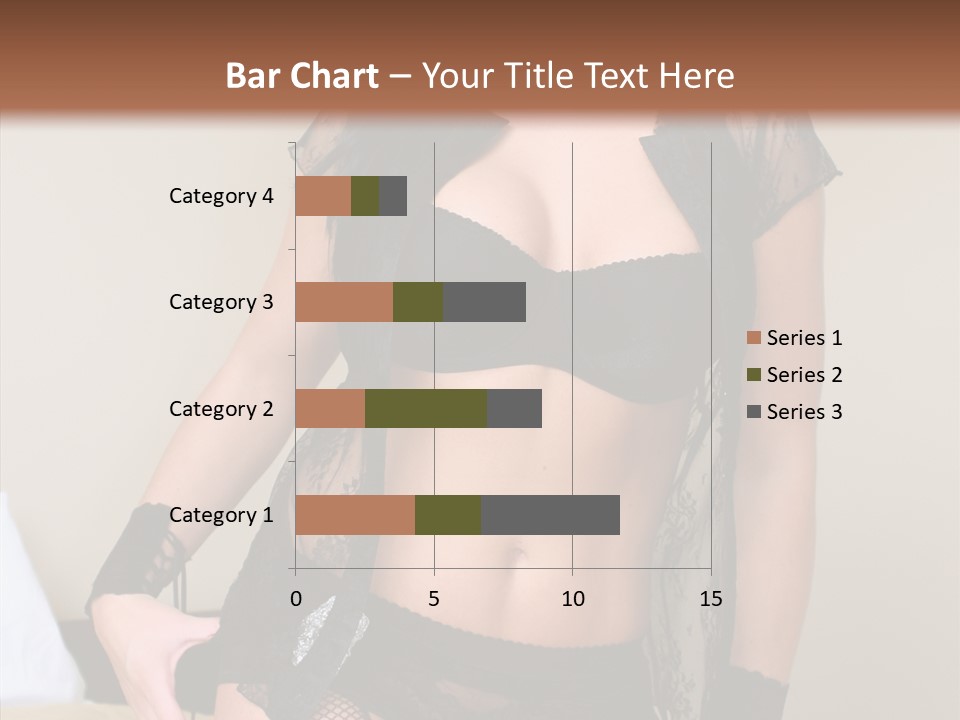 A Woman In Lingerie Posing On A Bed PowerPoint Template