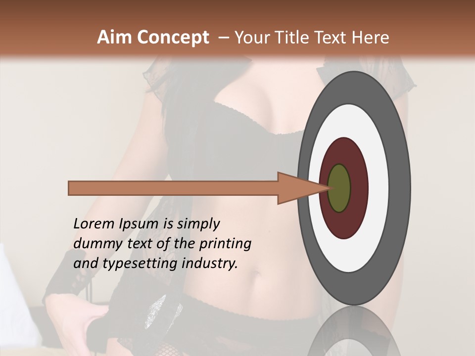 A Woman In Lingerie Posing On A Bed PowerPoint Template