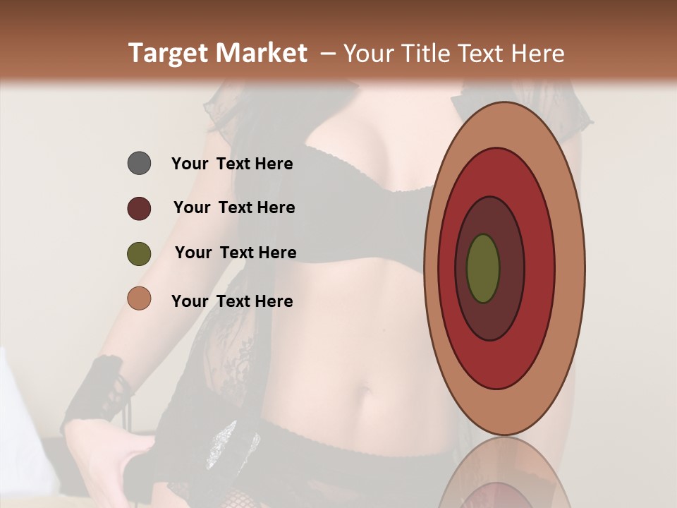 A Woman In Lingerie Posing On A Bed PowerPoint Template