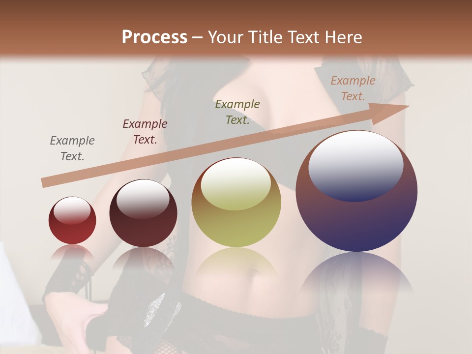 A Woman In Lingerie Posing On A Bed PowerPoint Template