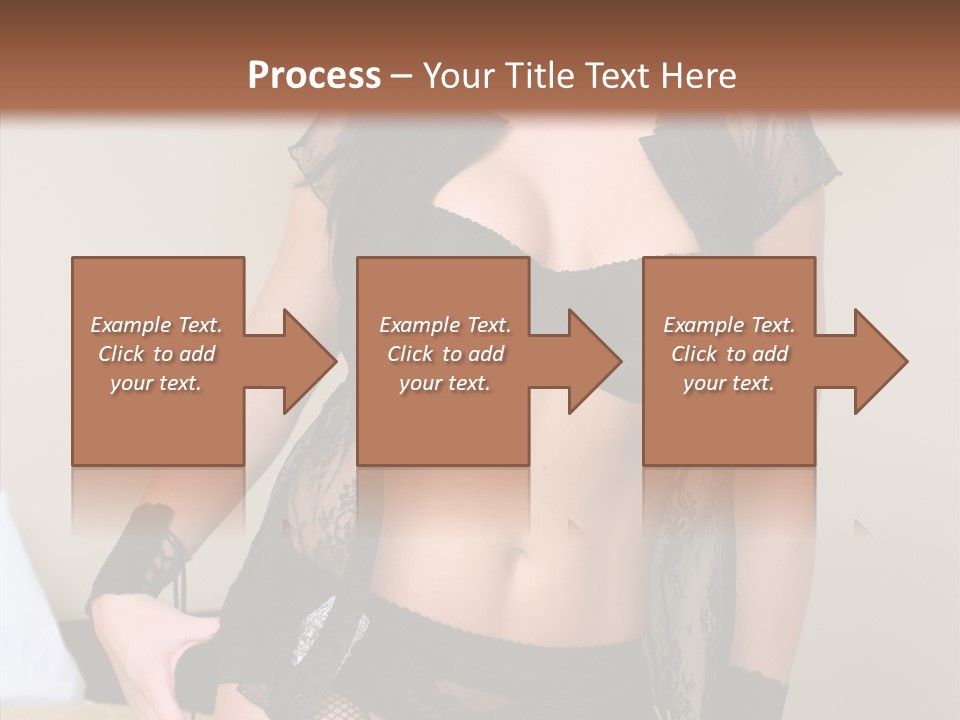 A Woman In Lingerie Posing On A Bed PowerPoint Template