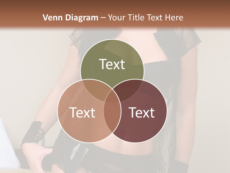 A Woman In Lingerie Posing On A Bed PowerPoint Template