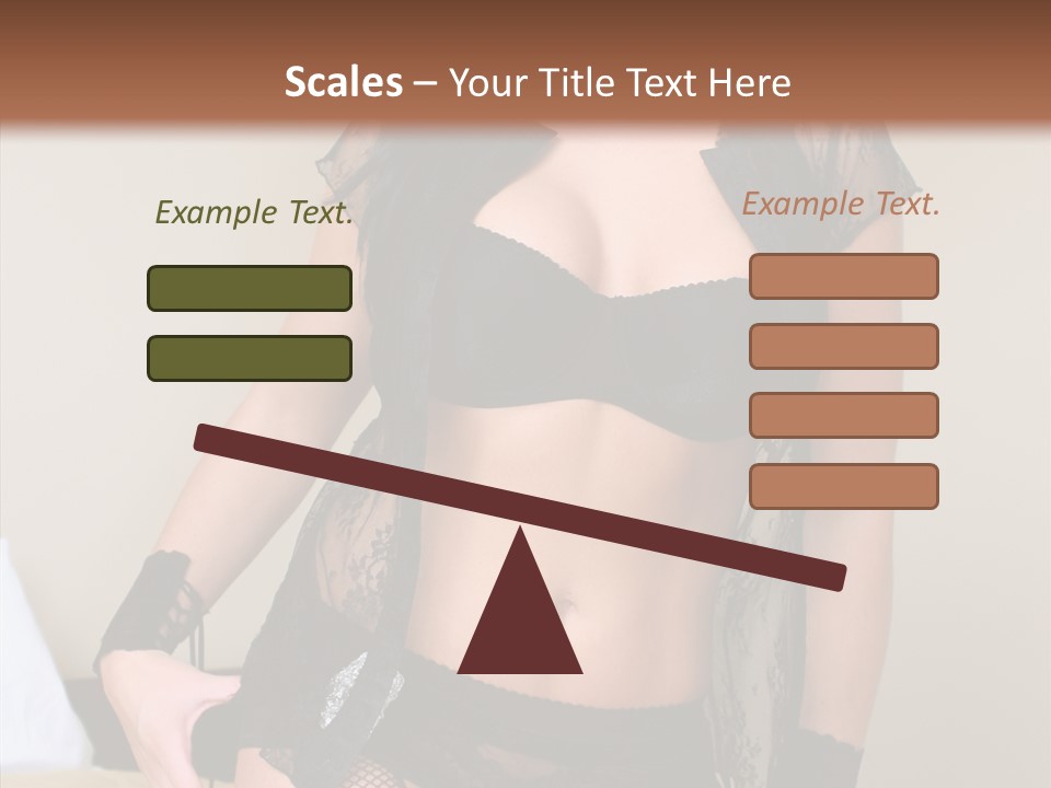 A Woman In Lingerie Posing On A Bed PowerPoint Template