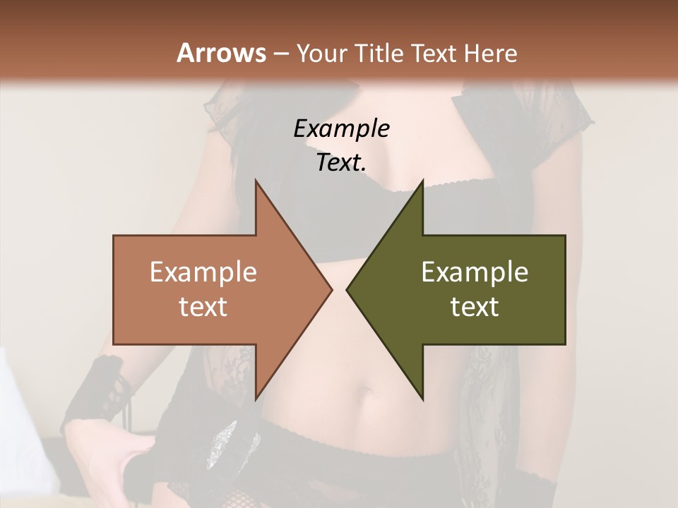 A Woman In Lingerie Posing On A Bed PowerPoint Template