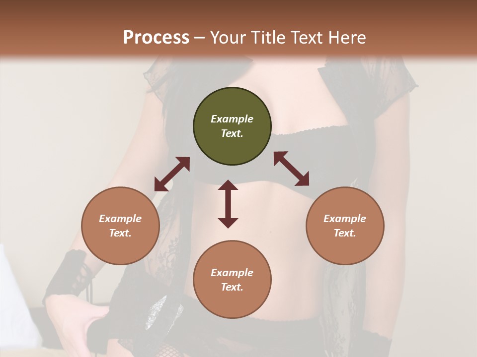 A Woman In Lingerie Posing On A Bed PowerPoint Template