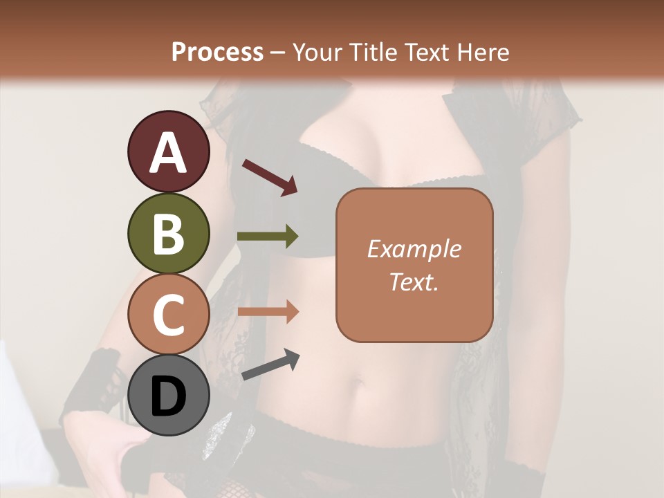 A Woman In Lingerie Posing On A Bed PowerPoint Template