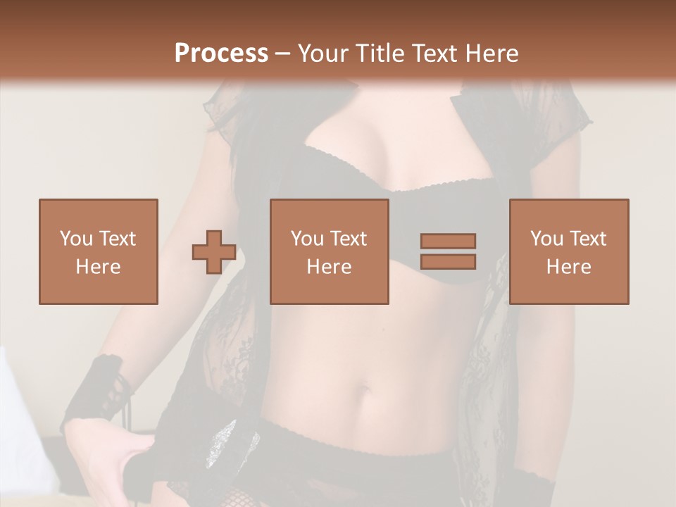 A Woman In Lingerie Posing On A Bed PowerPoint Template