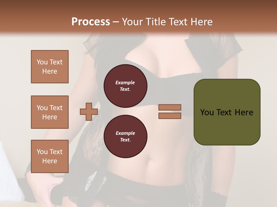 A Woman In Lingerie Posing On A Bed PowerPoint Template