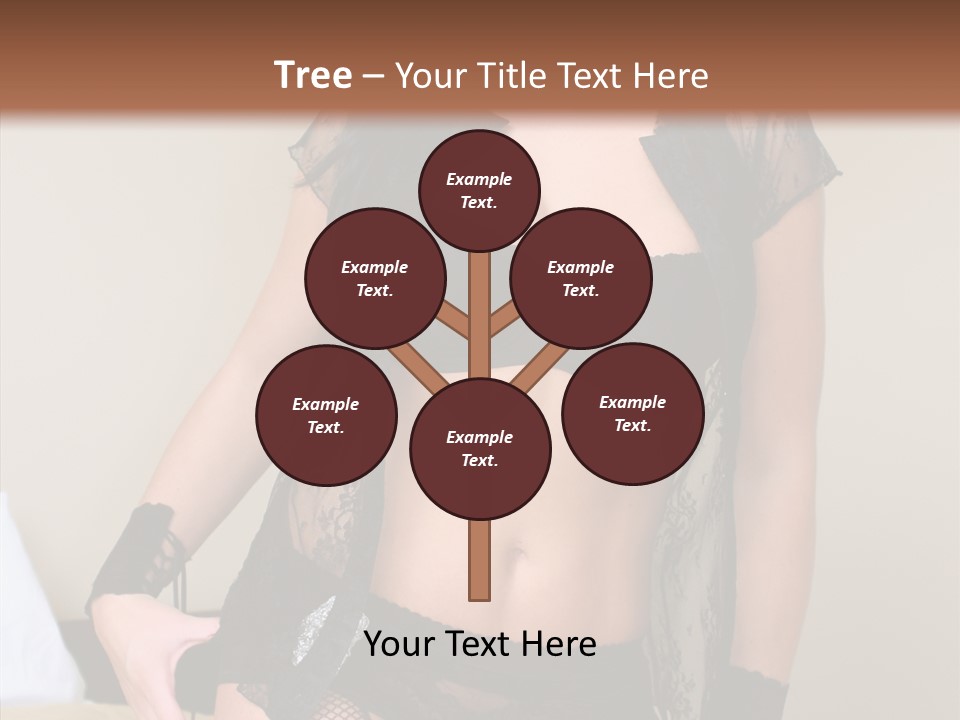 A Woman In Lingerie Posing On A Bed PowerPoint Template