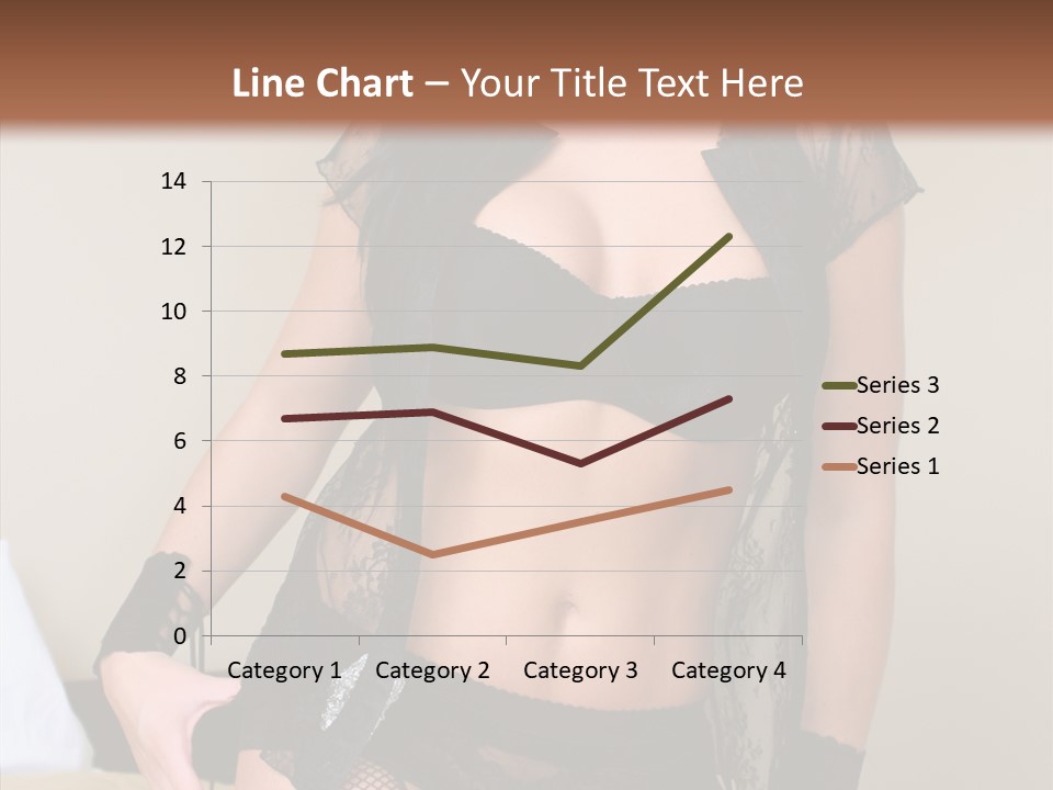 A Woman In Lingerie Posing On A Bed PowerPoint Template