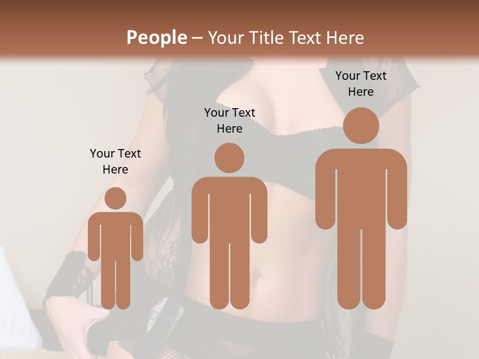 A Woman In Lingerie Posing On A Bed PowerPoint Template