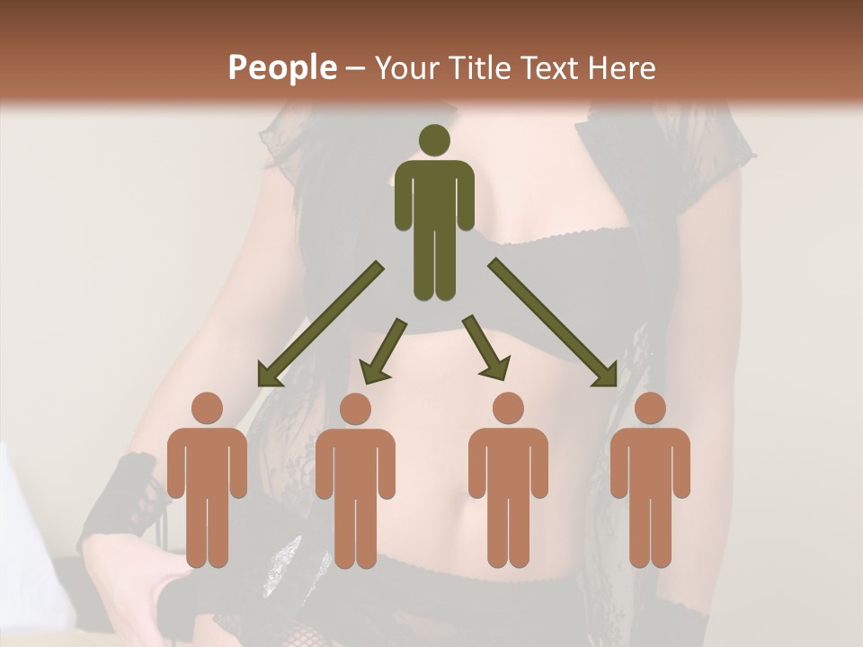 A Woman In Lingerie Posing On A Bed PowerPoint Template