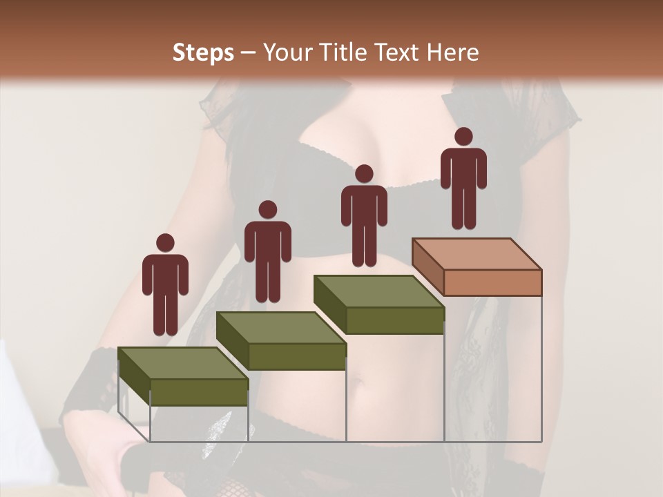 A Woman In Lingerie Posing On A Bed PowerPoint Template