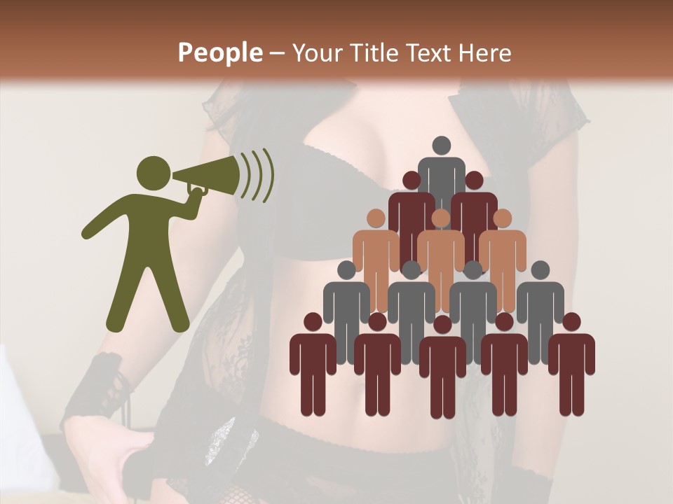 A Woman In Lingerie Posing On A Bed PowerPoint Template