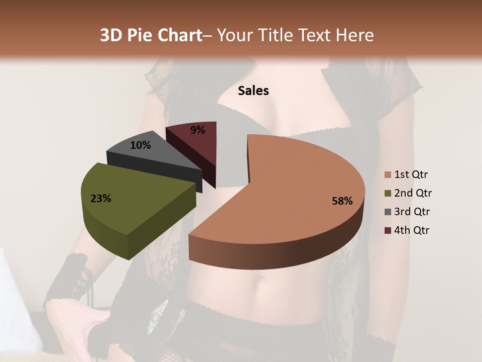 A Woman In Lingerie Posing On A Bed PowerPoint Template