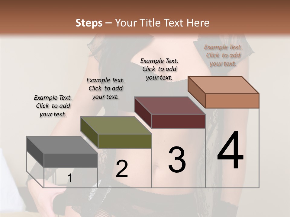 A Woman In Lingerie Posing On A Bed PowerPoint Template